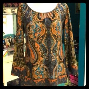 Chaps bell sleeve blouse bust 24